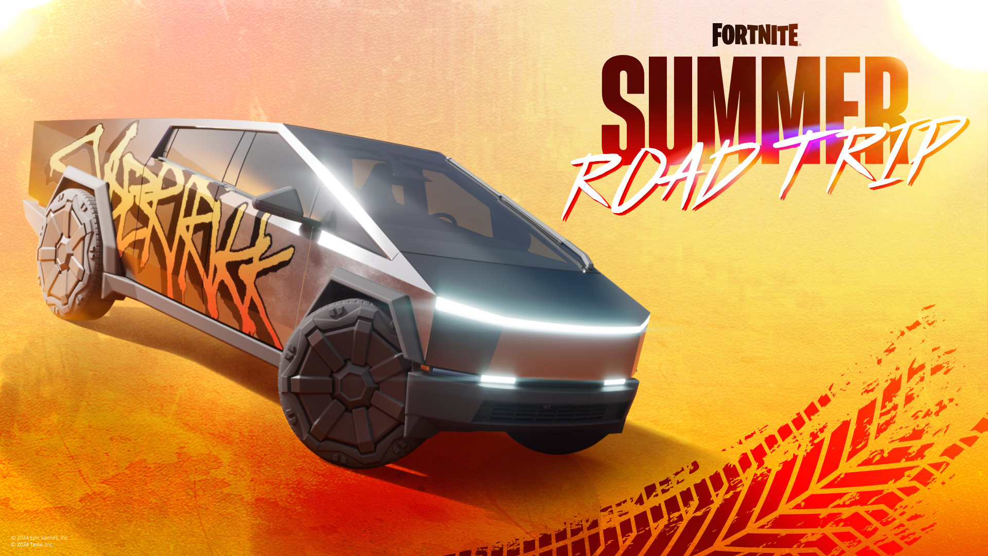 Fortnite Tesla Cybertruck Sommer Roadtrip Event